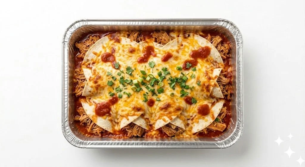 Cheesy Pork Enchilada Casserole