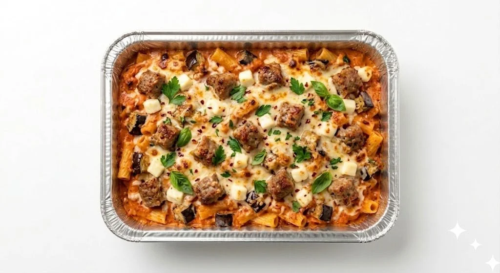 Sausage & Eggplant Pasta Bake