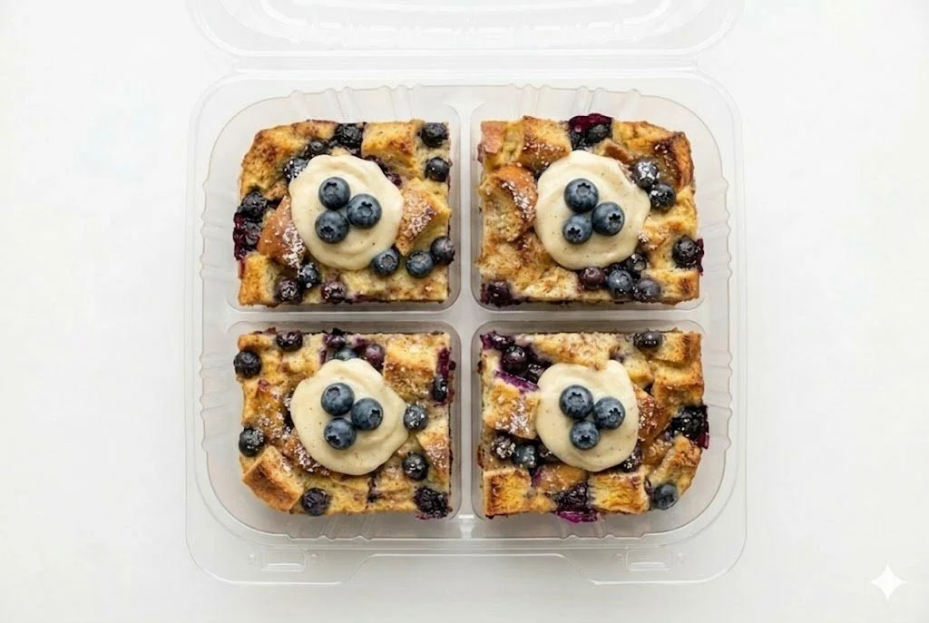 BLUEBERRY FRENCH TOAST CASSEROLE | BREAKFAST | Serves 4