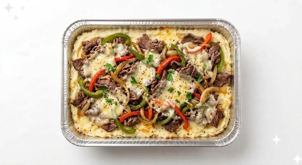 Philly Cheesesteak Potato Bake