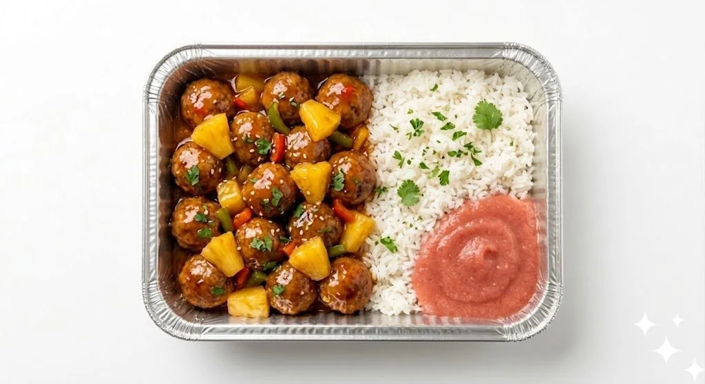 Sweet & Sour Meatballs with Rice