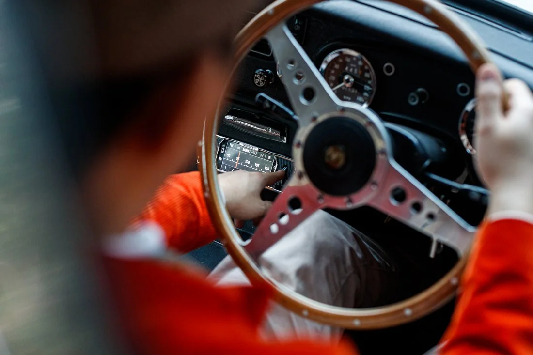 Navigate with Reluxe Stereo using Apple CarPlay while driving a 1973 MGB GT