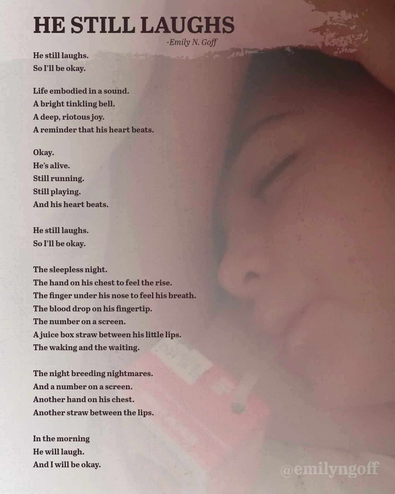Today is the ninth anniversary of my son&rsquo;s Type 1 Diabetes diagnosis. 9/12/17. I wrote this poem around his first diaversary in 2018, while I was up in the middle of the night and giving him a juice box while he slept to ward off a low blood su