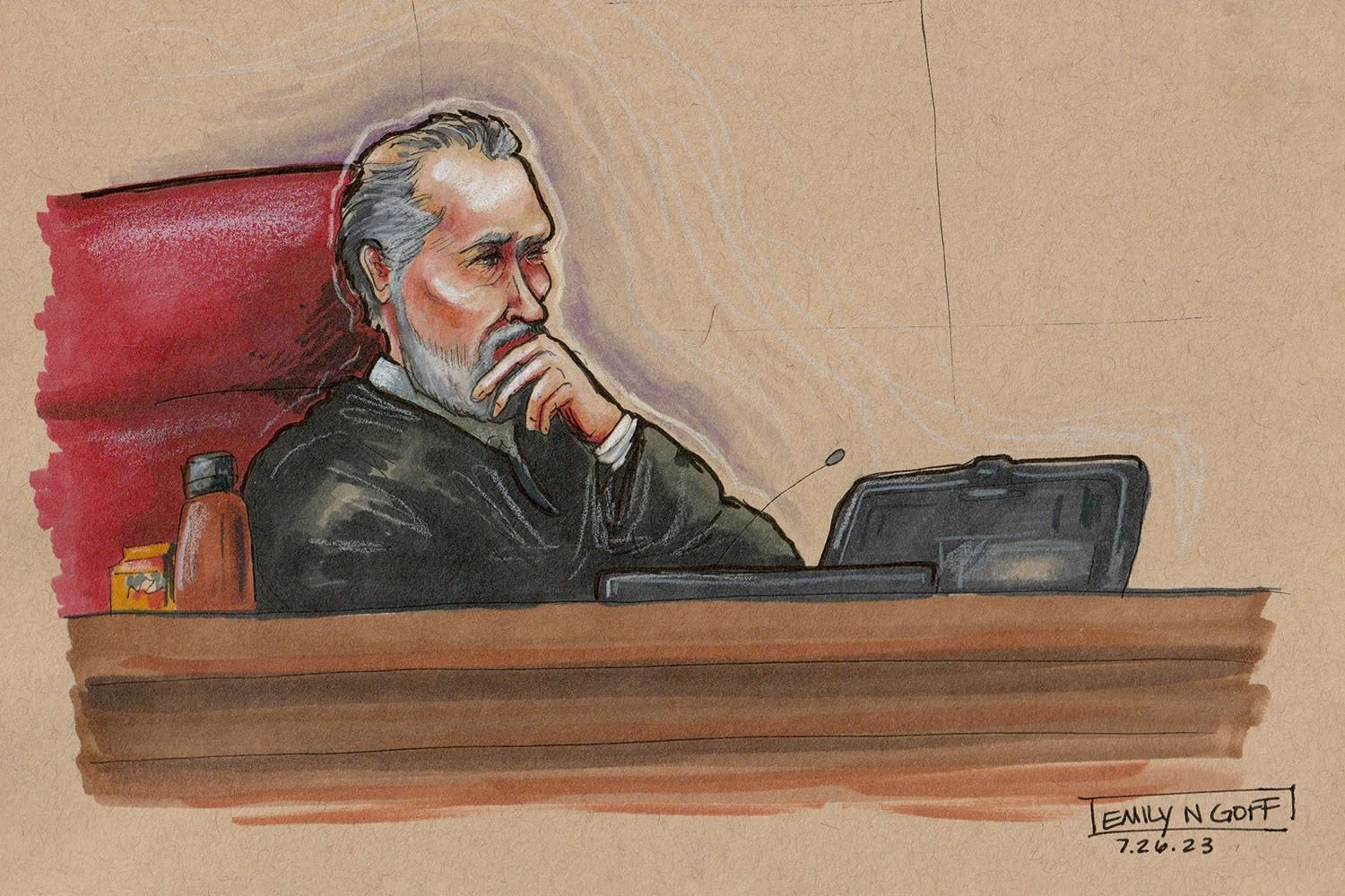 The Honorable Judge Robert Colville at the trial of Robert Bowers for the Pittsburgh Synagogue Shooting in 2023.