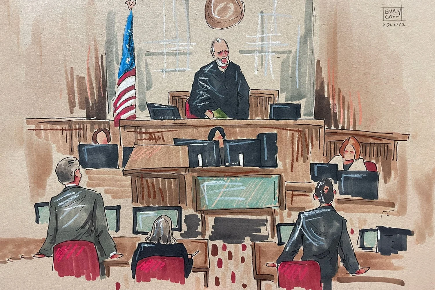Courtroom view, Pittsburgh Synagogue Shooting Trial, Pittsburgh PA (June 2023)