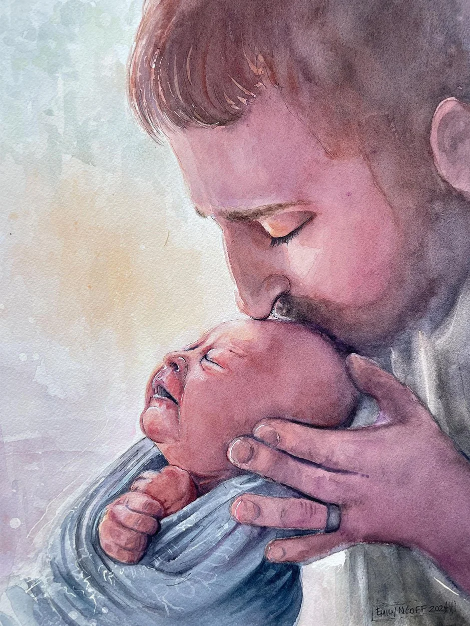 Watercolor-Portrait-Commission-Painting-newborn-fathersday-baby-dad-2024-emilyngoff-01.jpg
