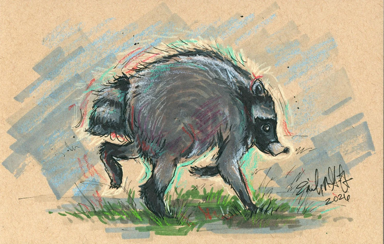 "Jimothy" (2026) / mixed media sketch illustration