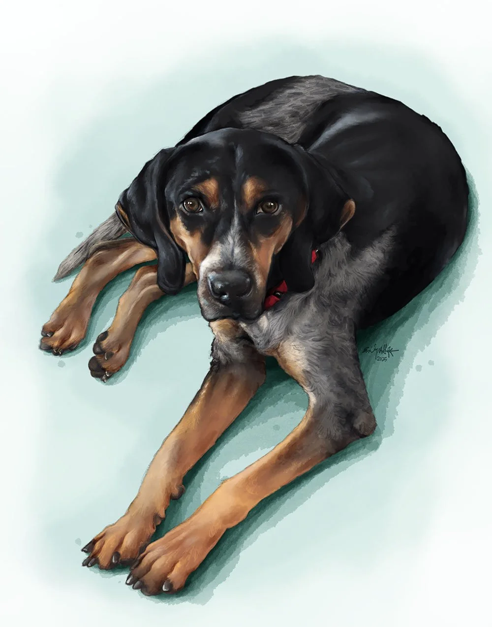 "Polly's Best Friend's Best Friend" (2025) / Digital Illustration, pet portrait