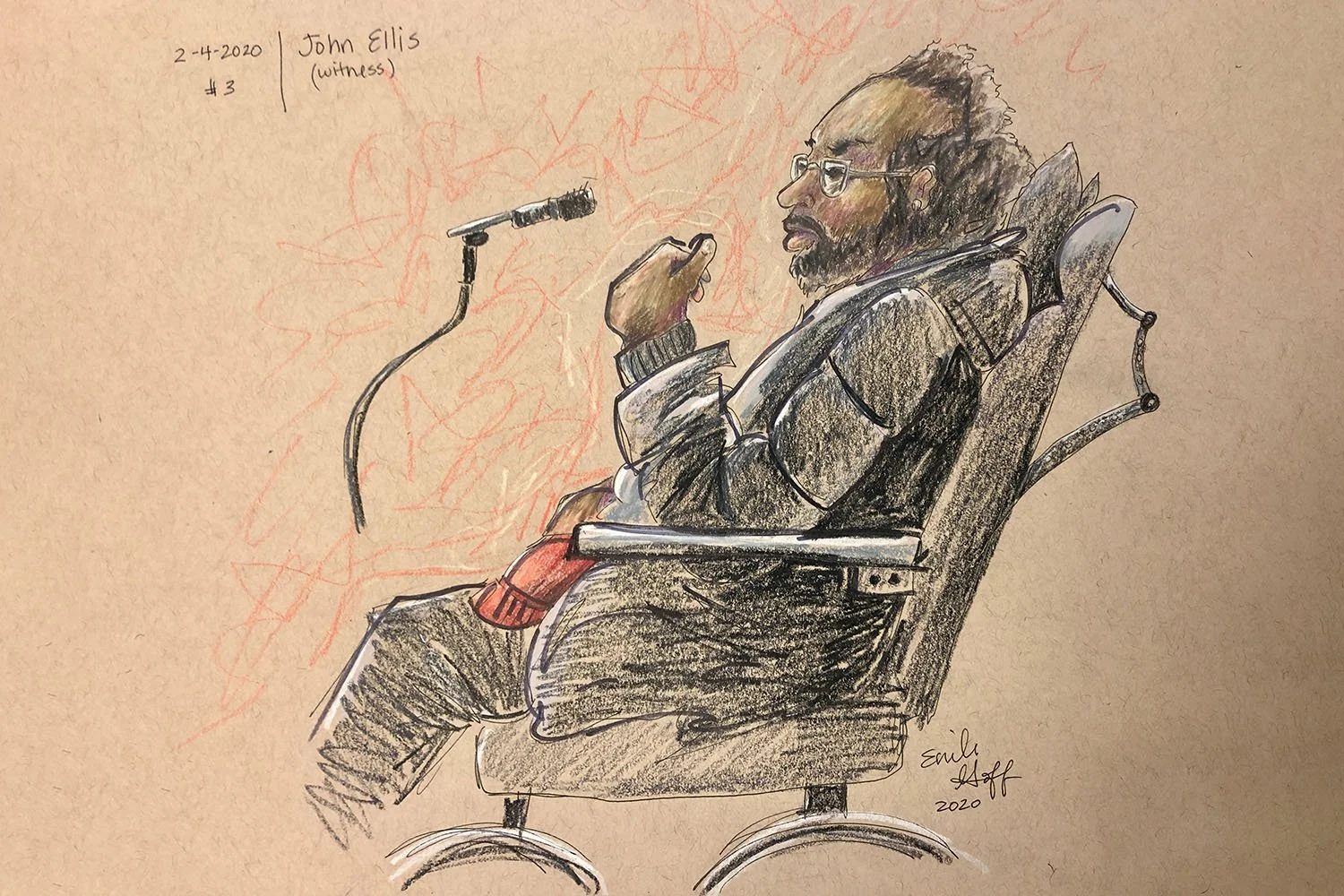 Wilkinsburg Mass Shooting Trial, 2/4/2020, Pittsburgh, PA / Witness & survivor John Ellis takes the stand