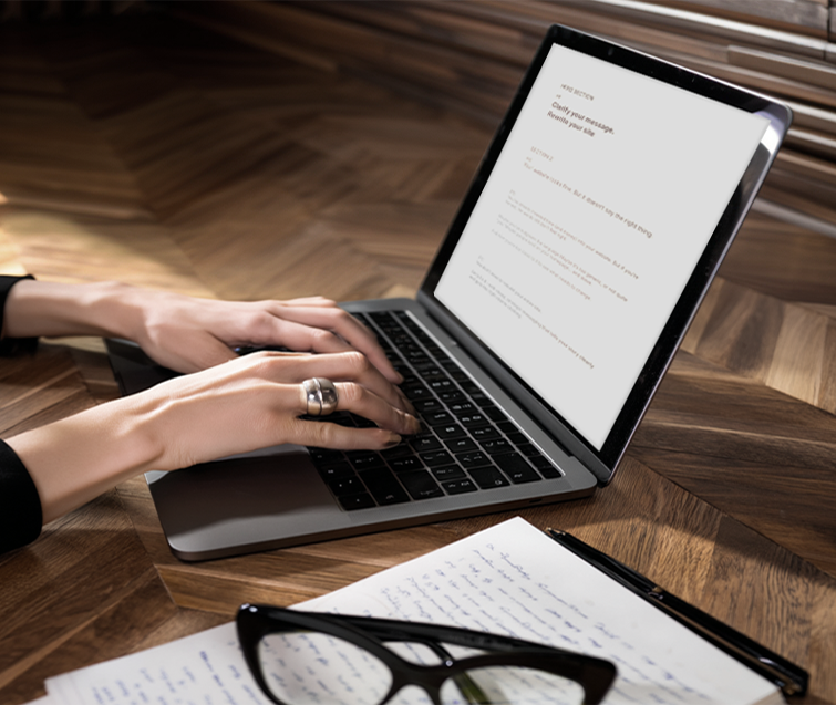 Developing marketing messaging and content for website and campaigns