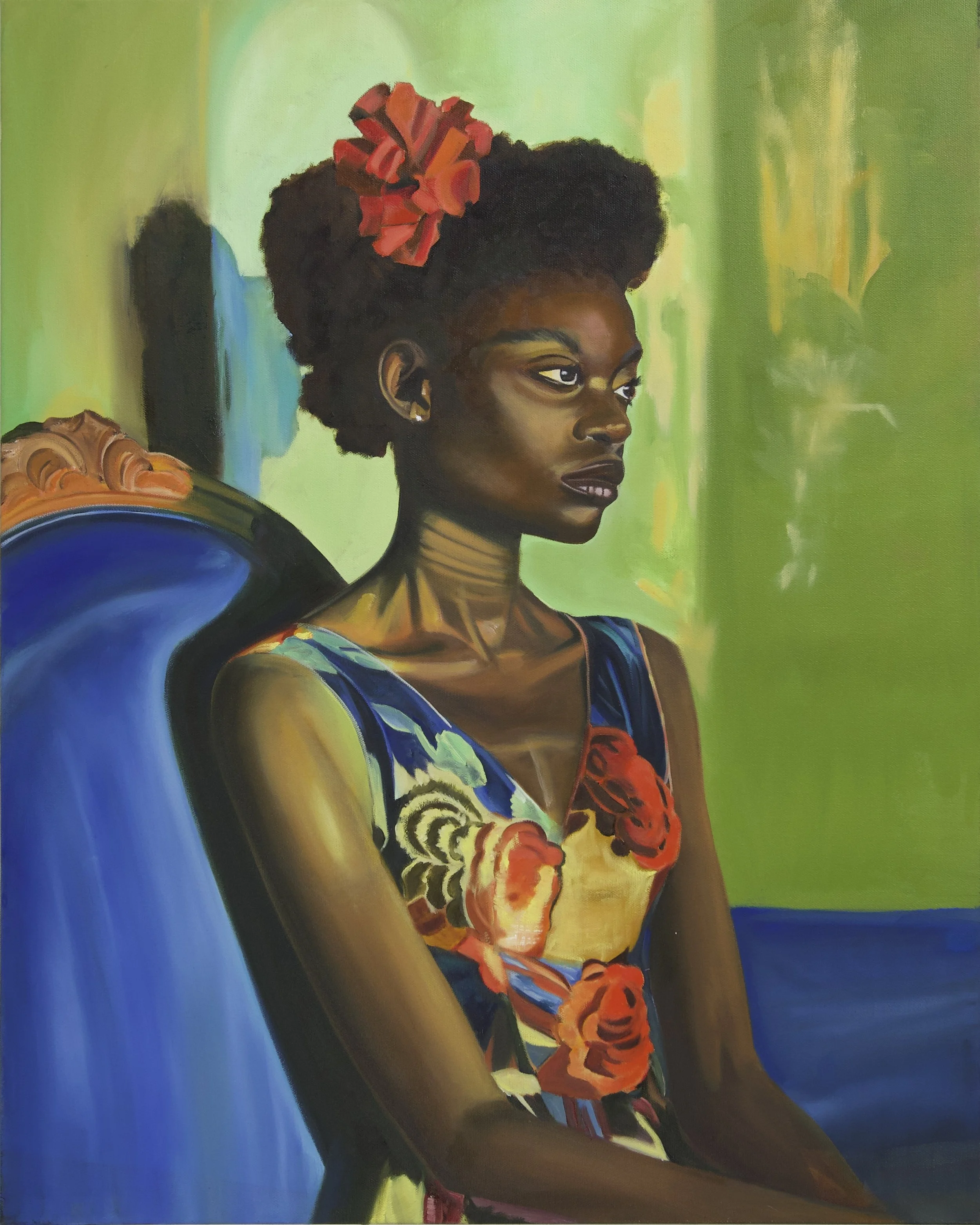 IN VIRIDIAN SILENCE, SHE CHOSE HERSELF • Oil on canvas • 24 X 30 Inches • 2026
