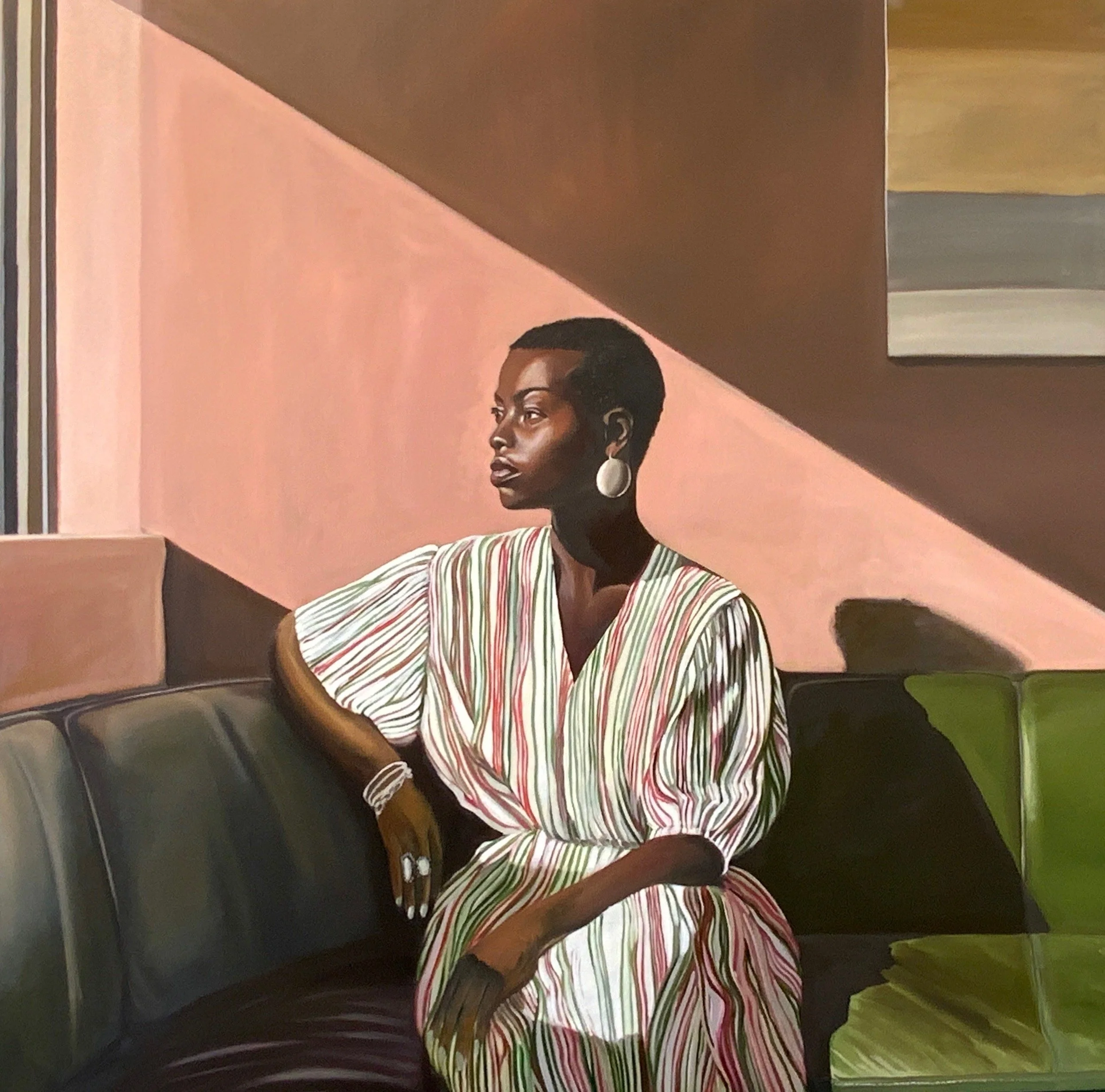BY THE TIME THE LIGHT SHIFTED, SHE WAS ALREADY SOMEWHERE ELSE • Oil on canvas • 48 X 60 inches • 2026