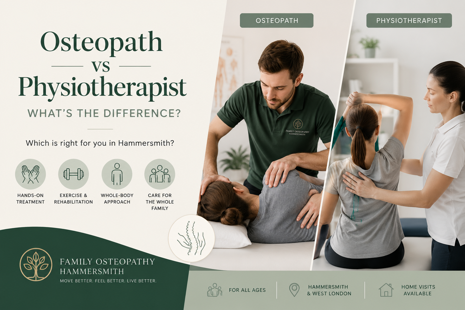 Osteopath vs Physiotherapist: What’s the Difference? | Family Osteopathy Hammersmith