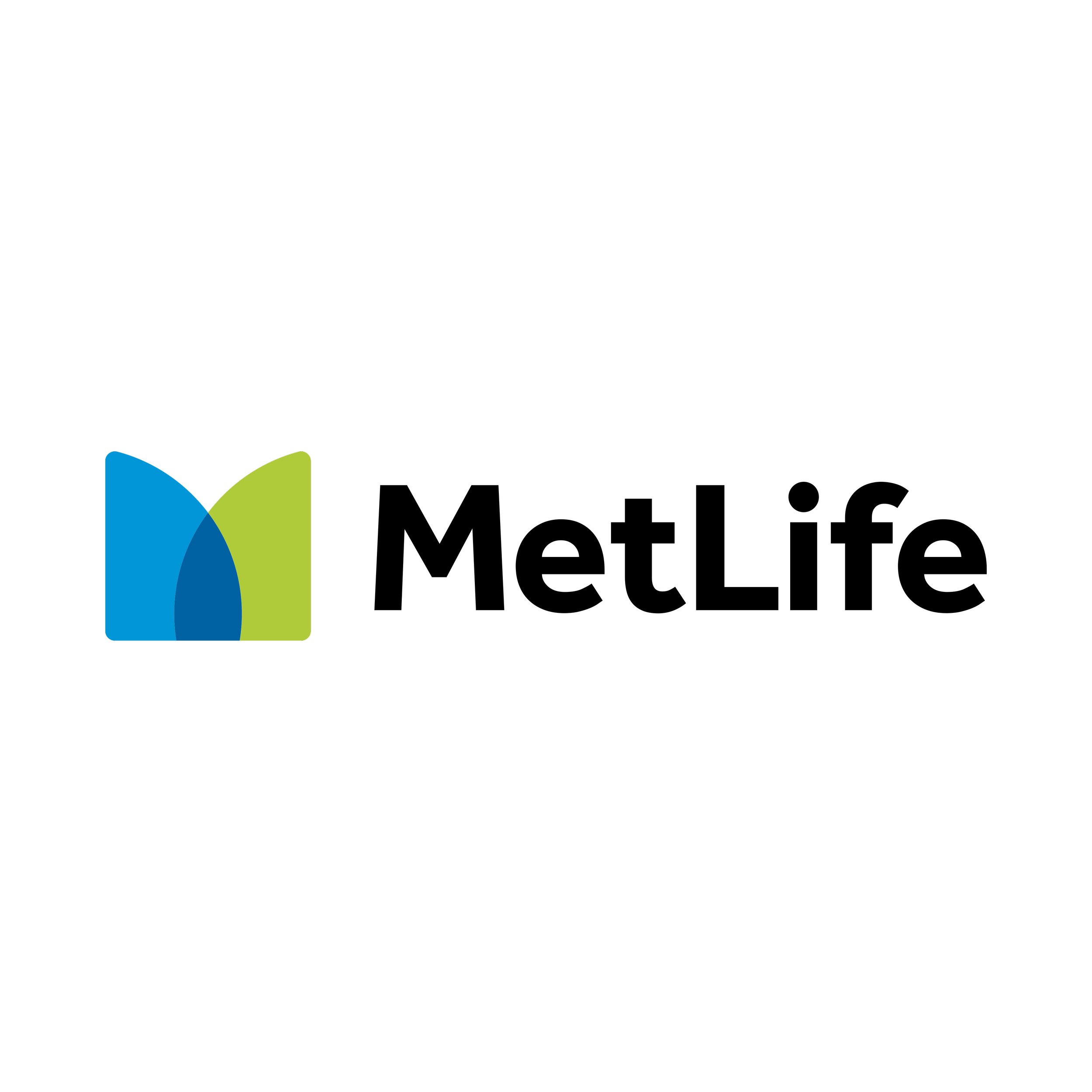 Black background with a logo featuring blue and green curved shapes and white text.