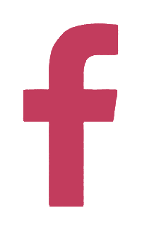 Pink Facebook logo on a black background.