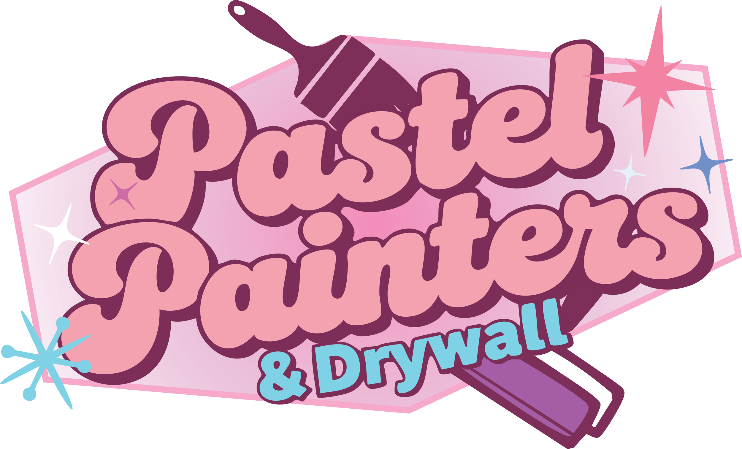 A colorful graphic with the text 'Pastel & Dental' in bubble letters, decorated with stars and splashes of pastel colors.