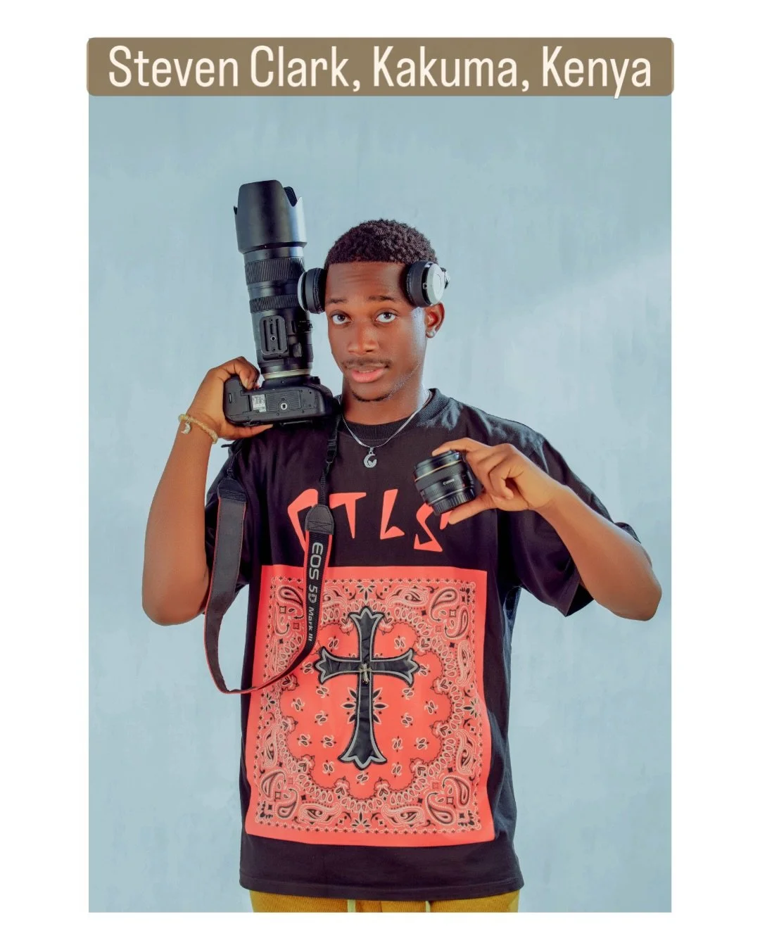 Steve Clark @clarkfreelance 
My name is Steven Clark, a refugee streamer, storyteller, and creative based in Kakuma Refugee Camp, Kenya. I use my voice and my platform to share real stories drawn from my personal life and experiences, giving the worl