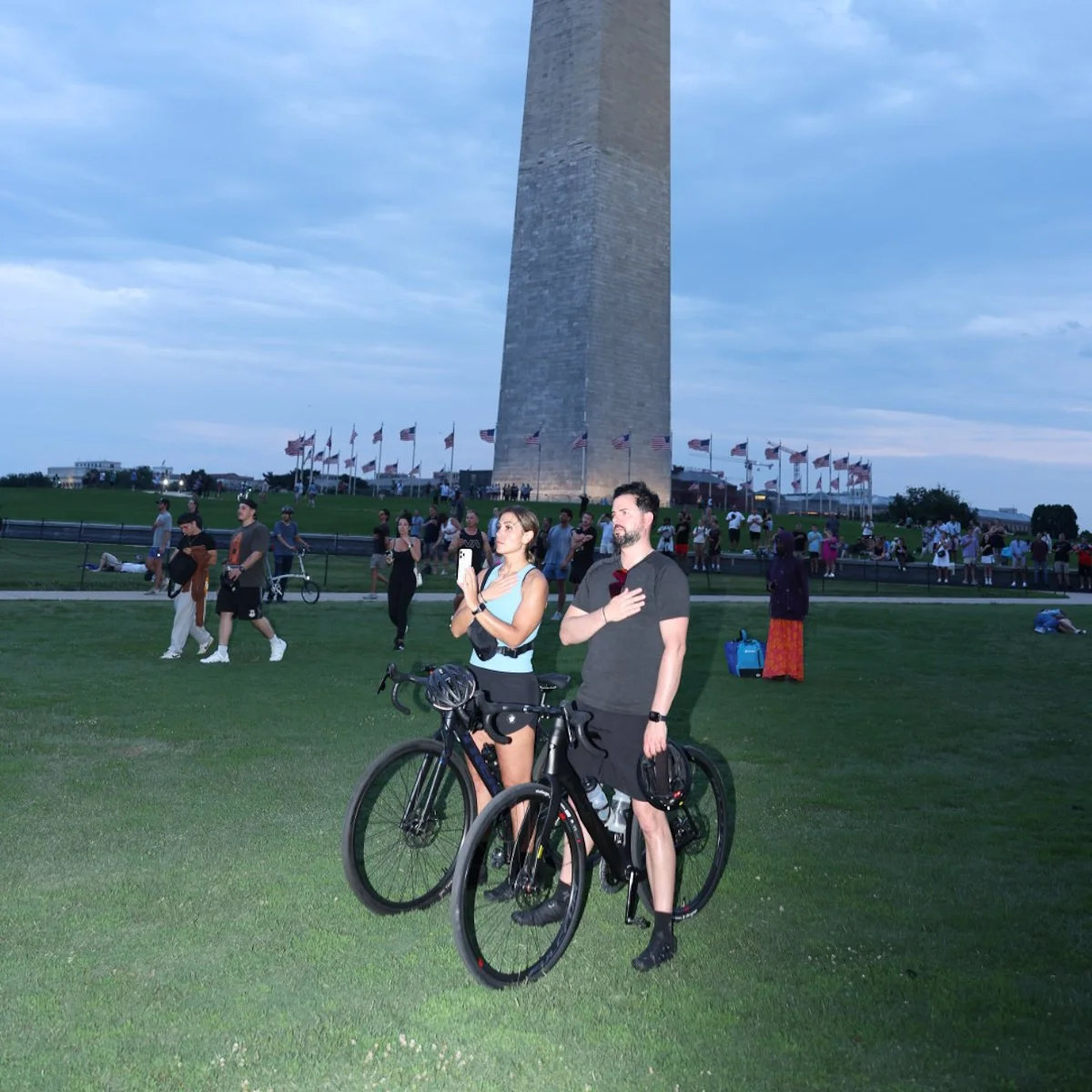 Two bikers take the pledge. 