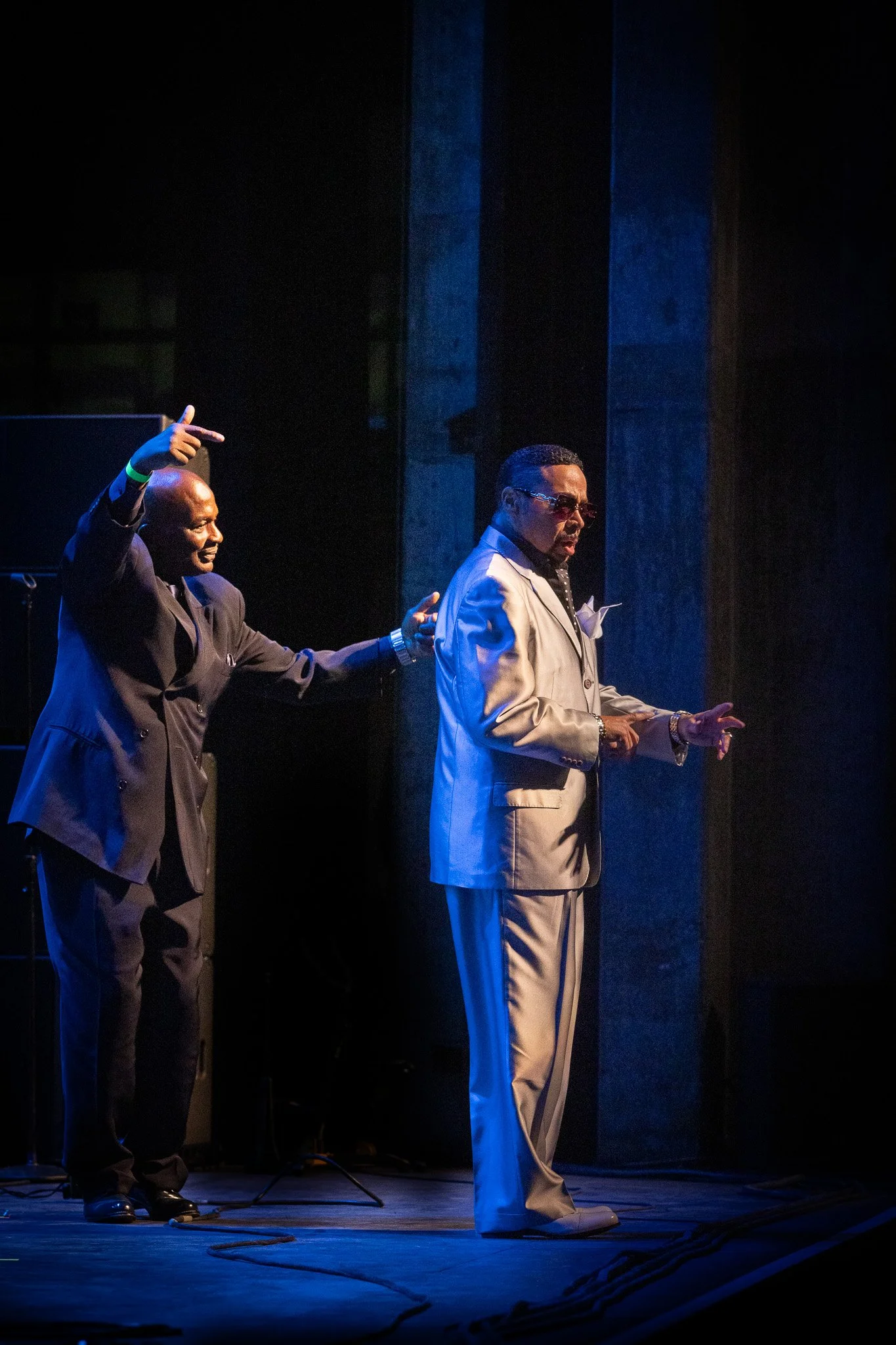 Morris Day’s hype man energizing the crowd during the Clowes Memorial Hall performance.