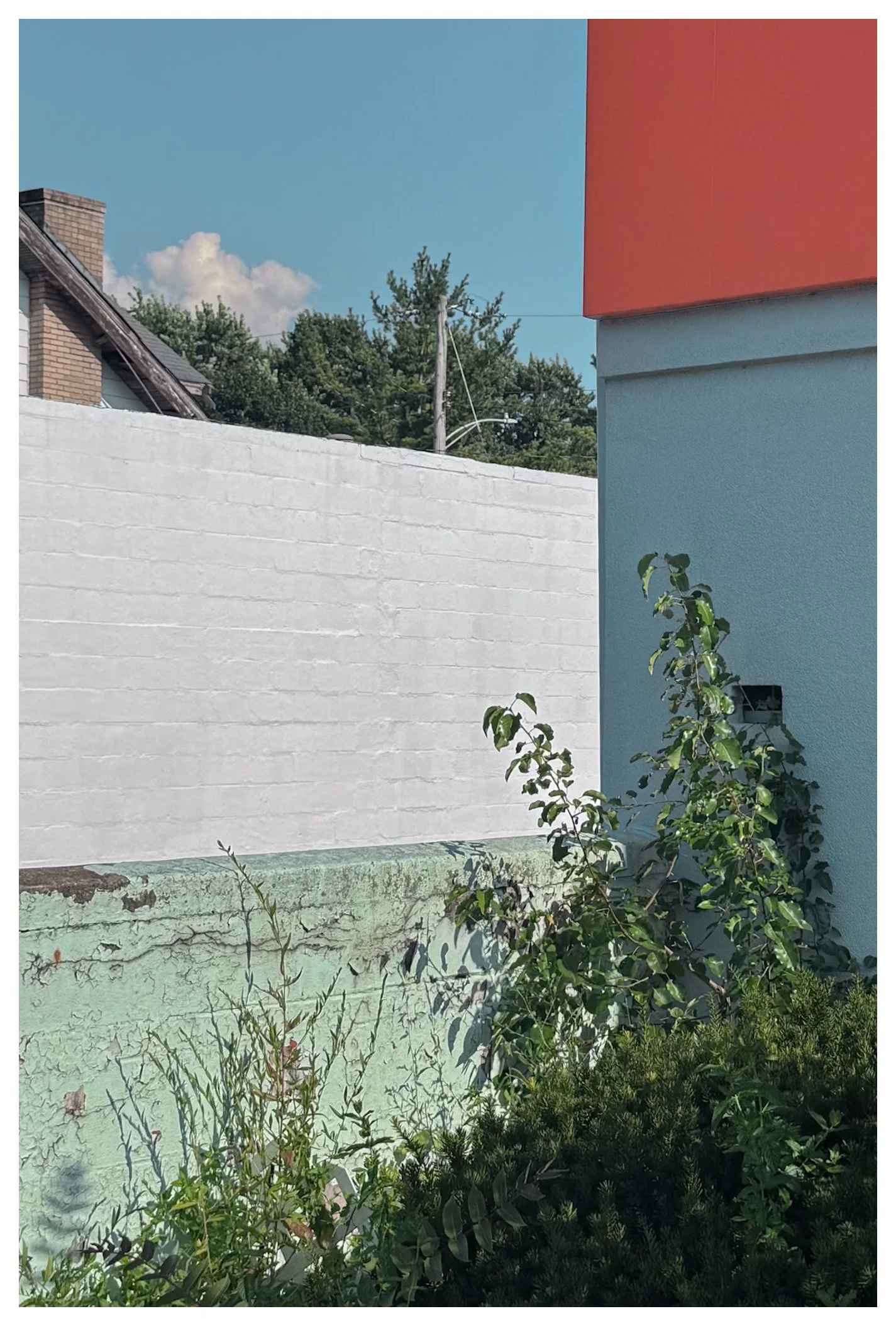 Abstract view of Boost Mobile storefront on Vine Street in Cincinnati.