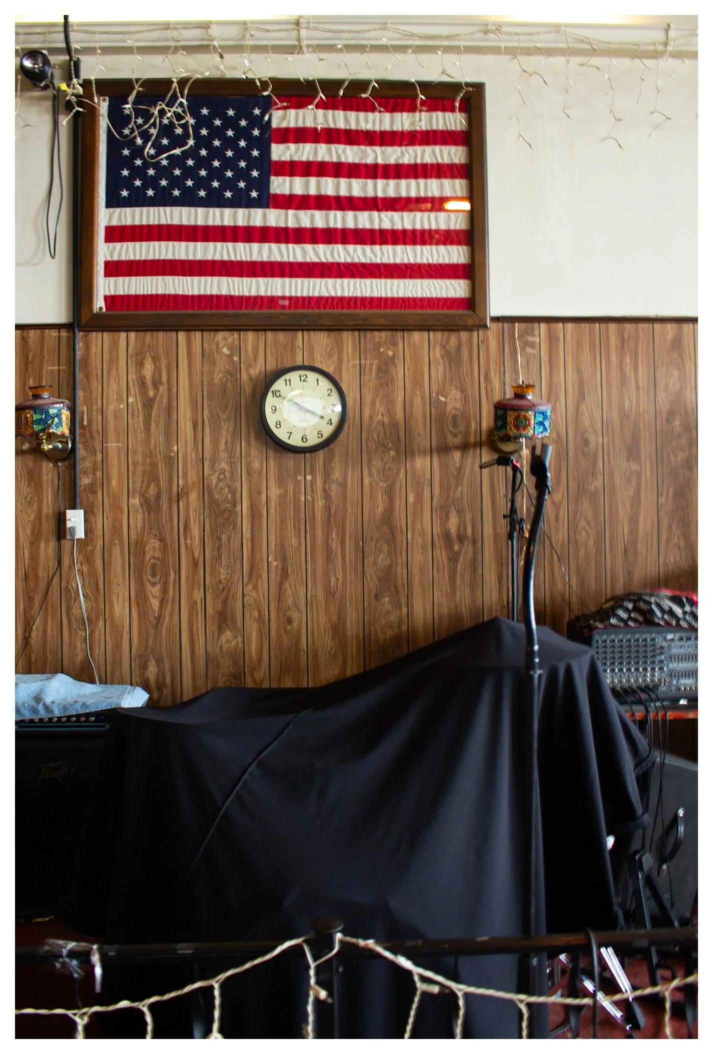 American flag inside VFW Post 1042 in Elmwood Place, Cincinnati.