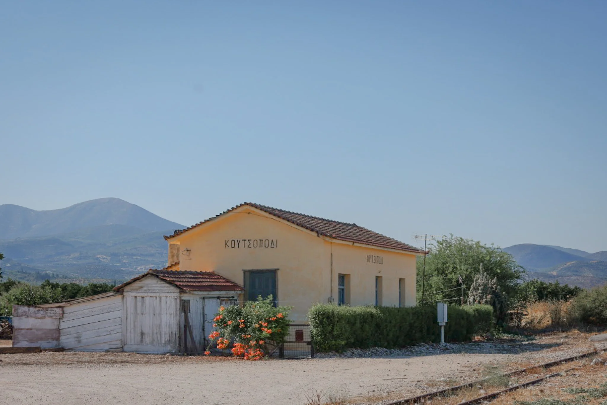 Abandoned Koutsopodi train station in the Peloponnese.