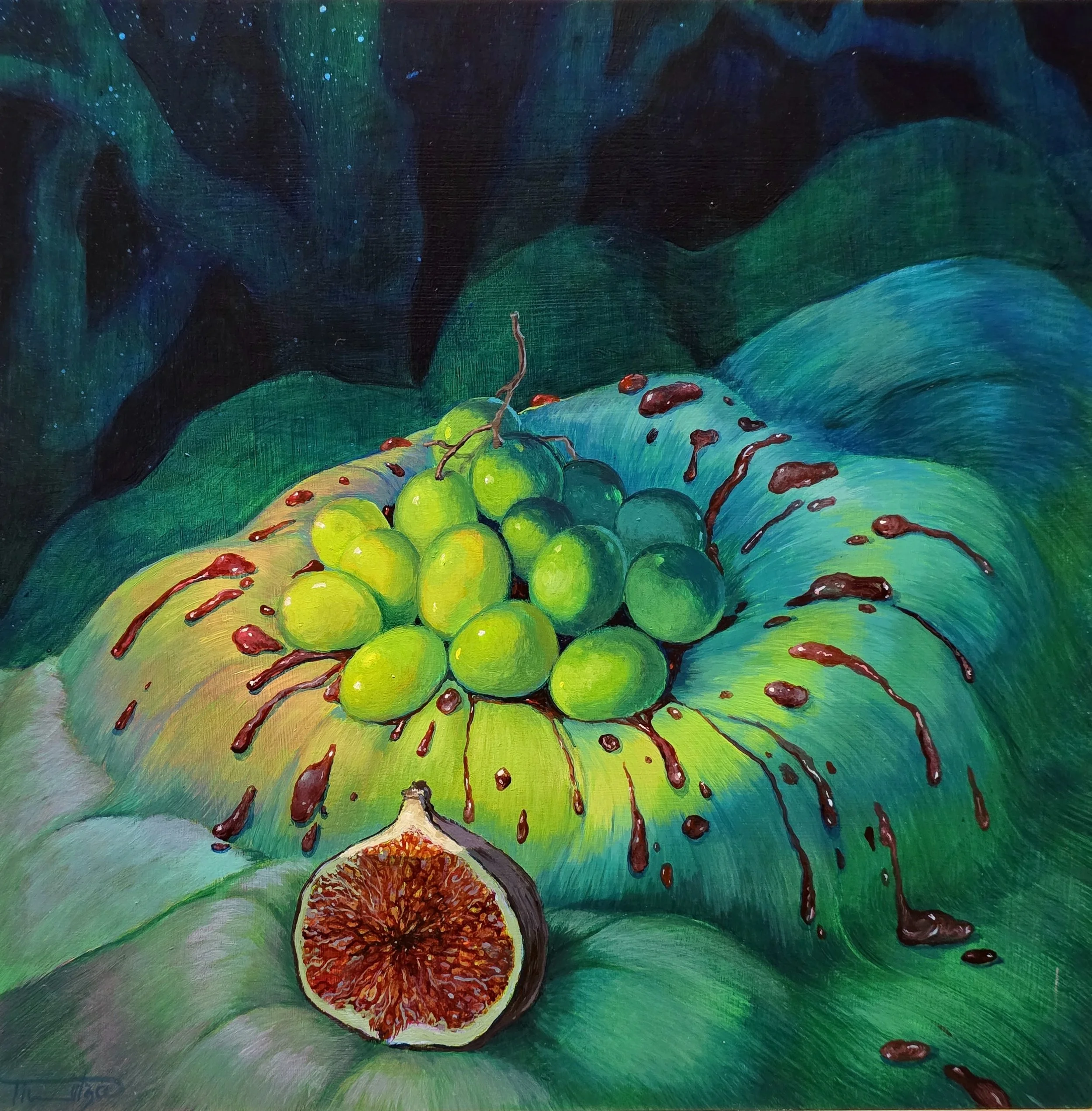 I Only Like Red, acrylic on panel, 2025
