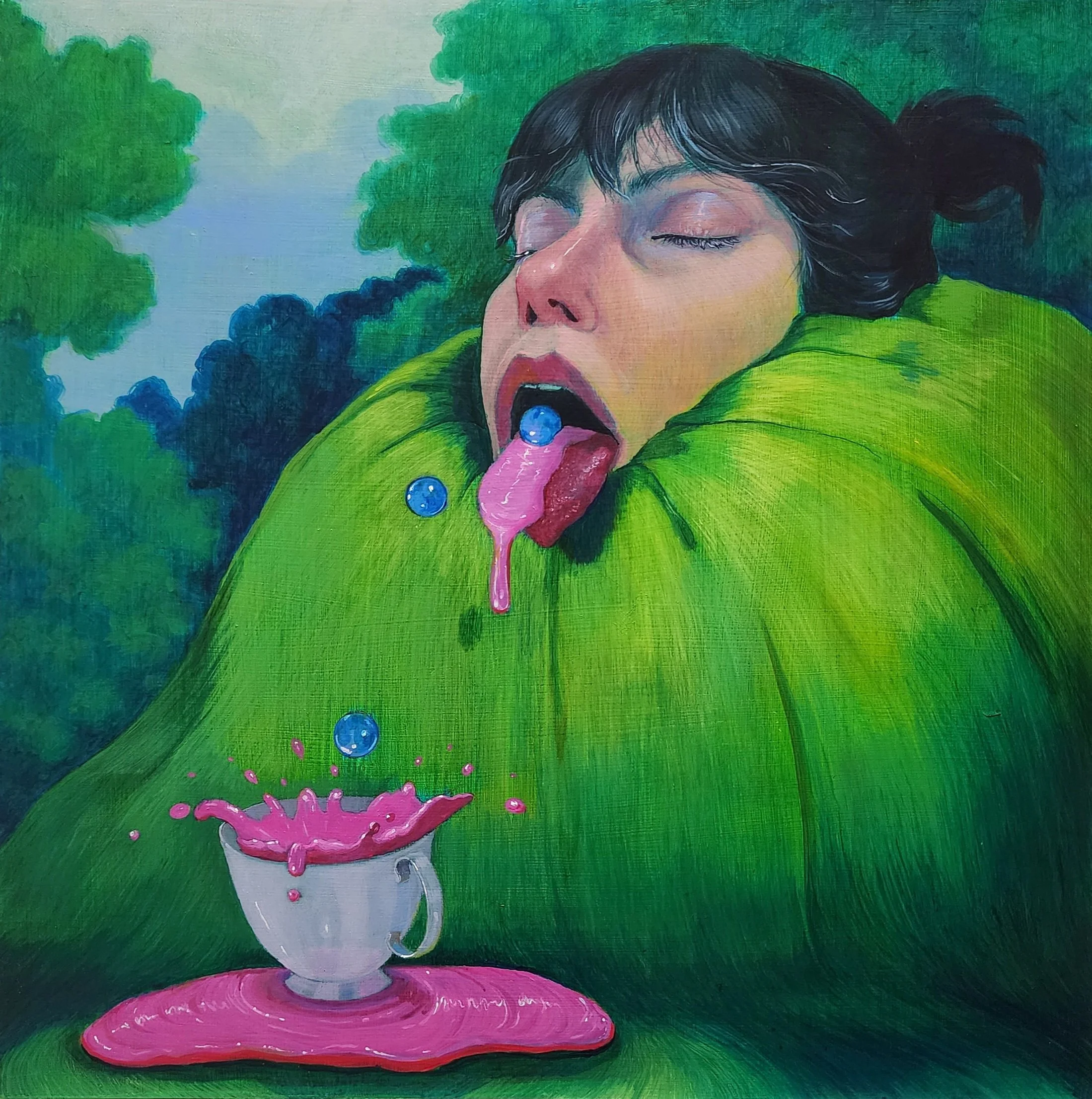 Devoured and Adorned, acrylic on panel, 2024-25