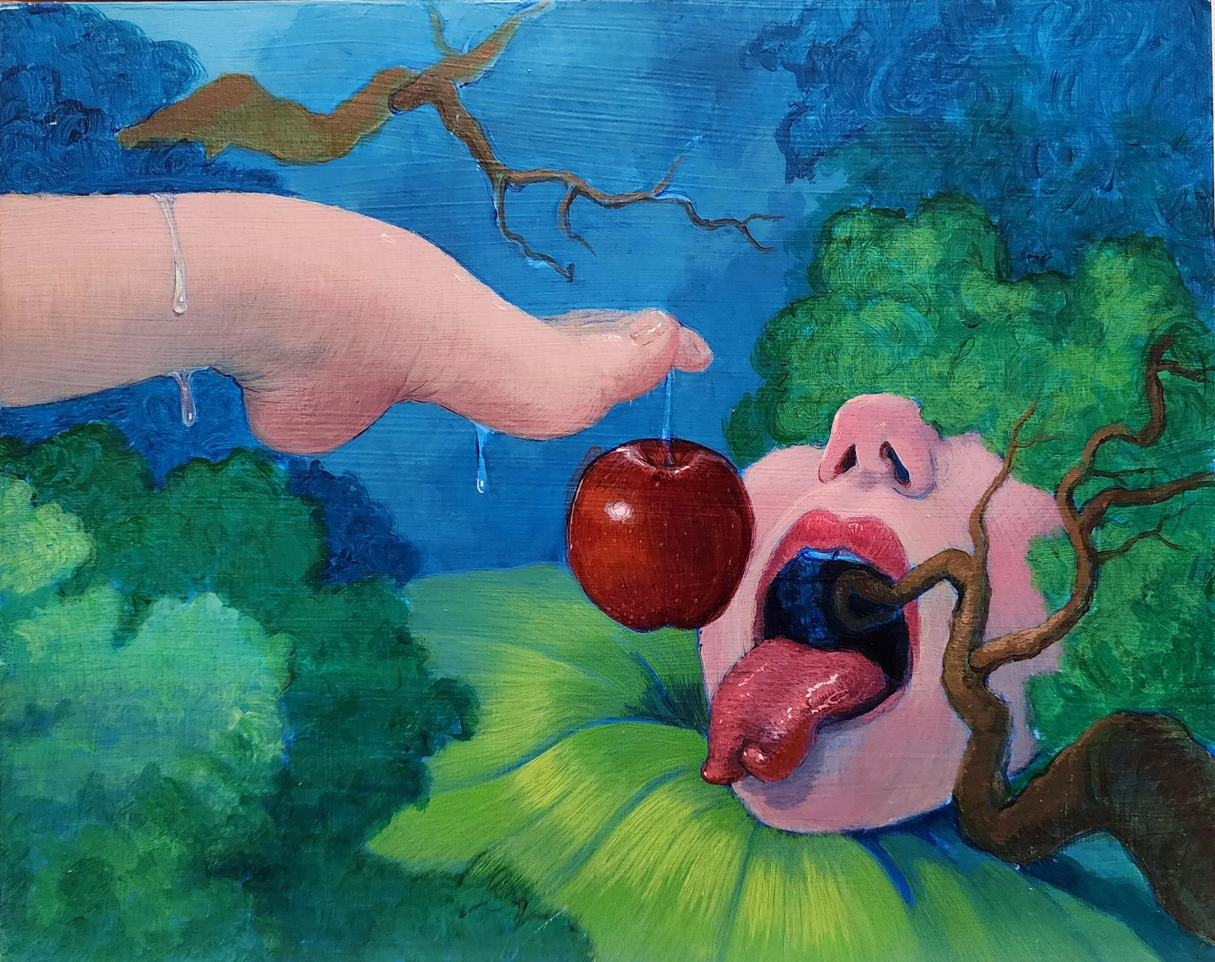 Where is Adam?, acrylic on panel (unfinished)