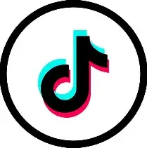 TikTok logo with a black outline