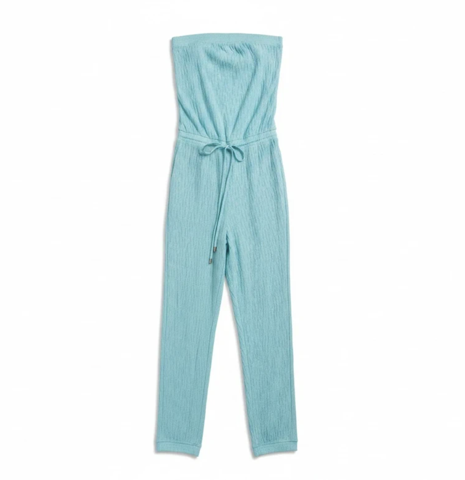  Melissa Odabash Turquoise Bandeau Jumpsuit Size S Luxury Beach Resort Holiday Cover Up Resortware