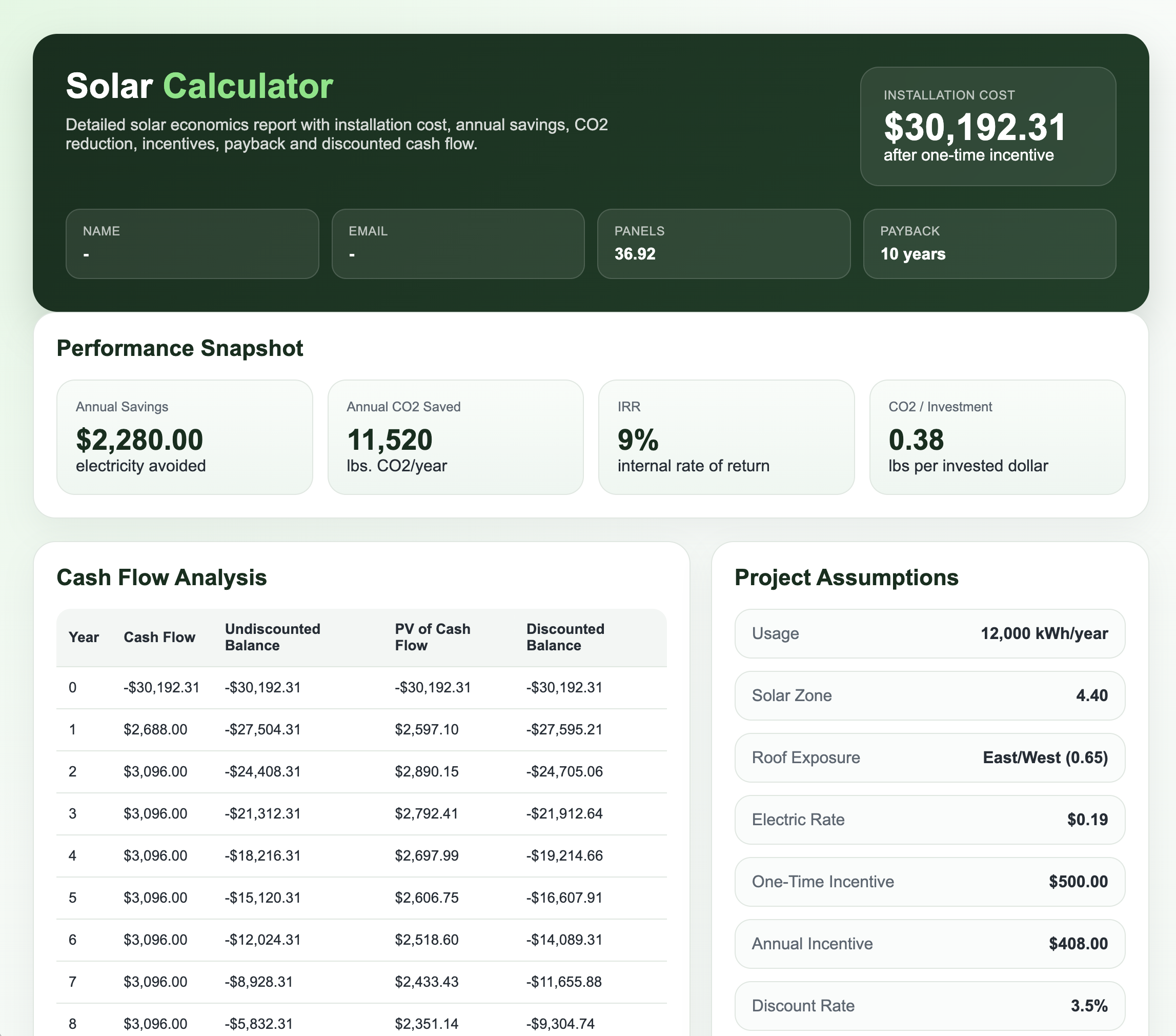Solar Calculator
