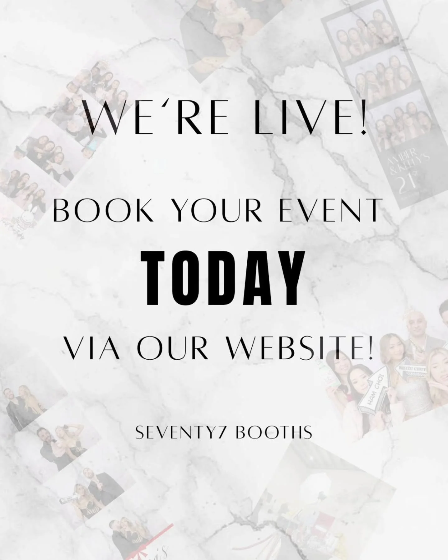 Big News 🚨
Our Seventy7 Booths website is now LIVE 🔥

After a huge year of bookings, we just want to say a massive thank you to everyone for the support &mdash; we truly appreciate it 🙌

To keep things running smoother, we&rsquo;ve now moved forwa