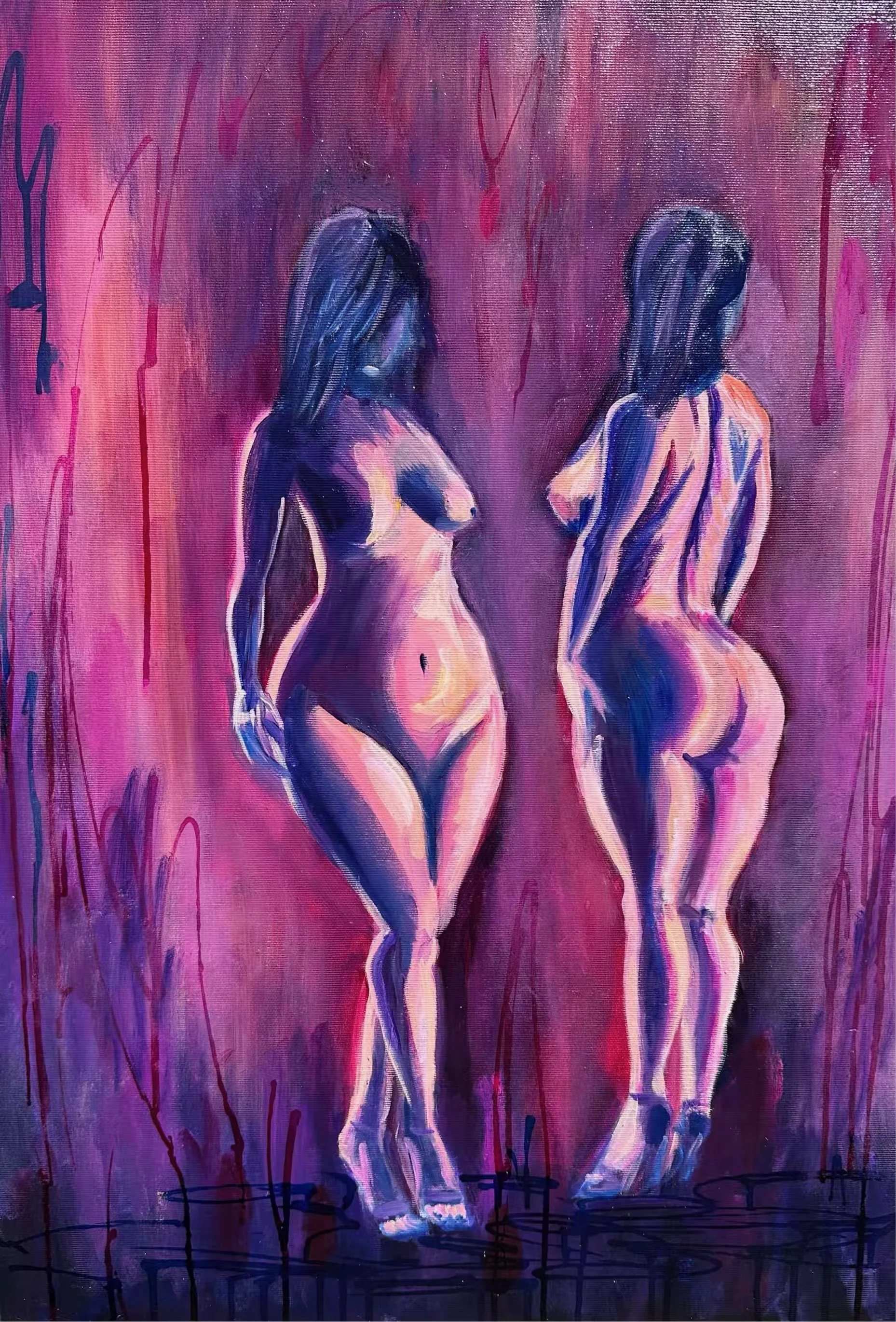 Sinnliche Rundungen, Oel auf Leinwand, Orignalbild, 70x50x4.5cm