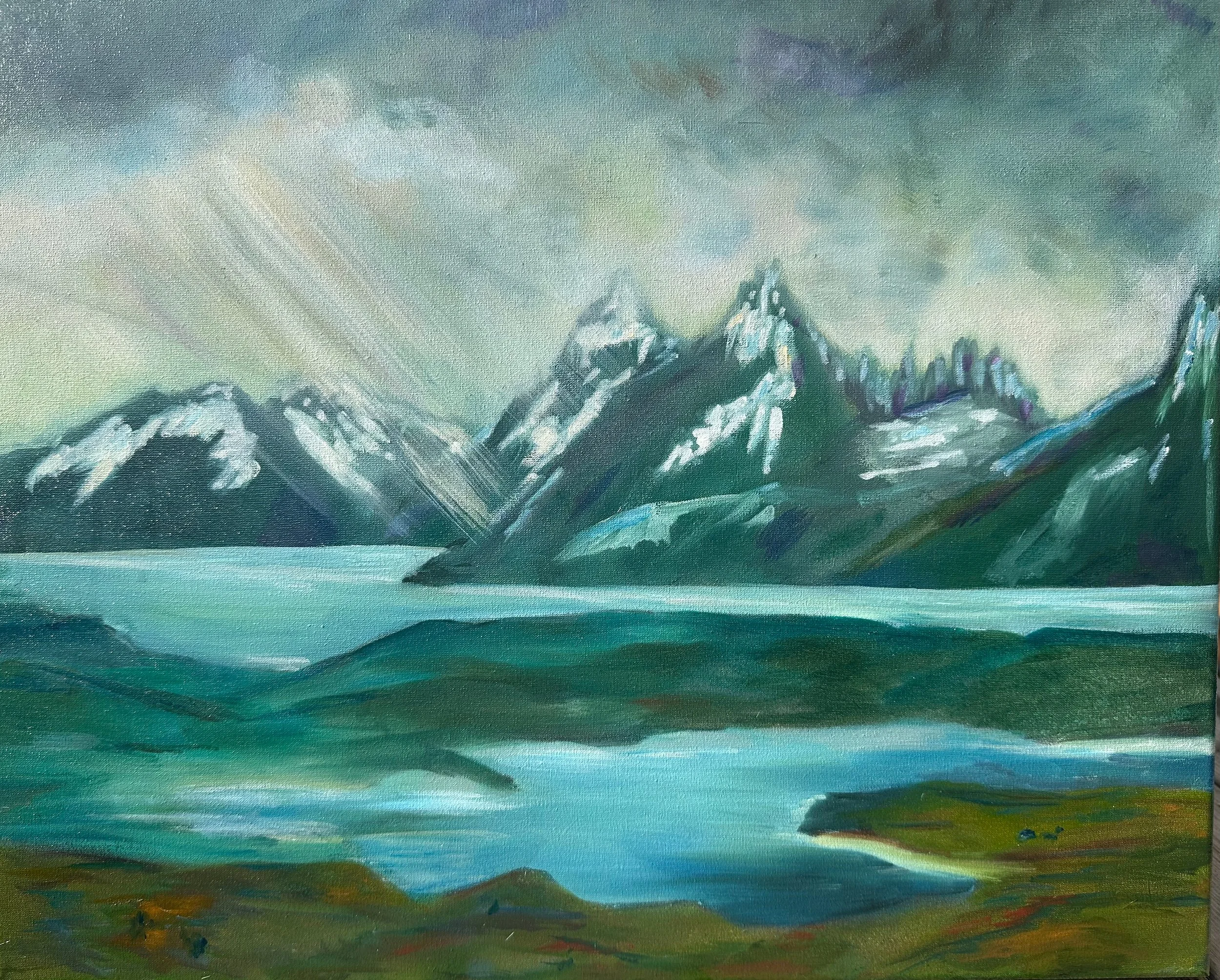 Ruhe nach dem Sturm, Oel über Mischtechnik auf Leinwand, Originalbild, 40x50x2cm