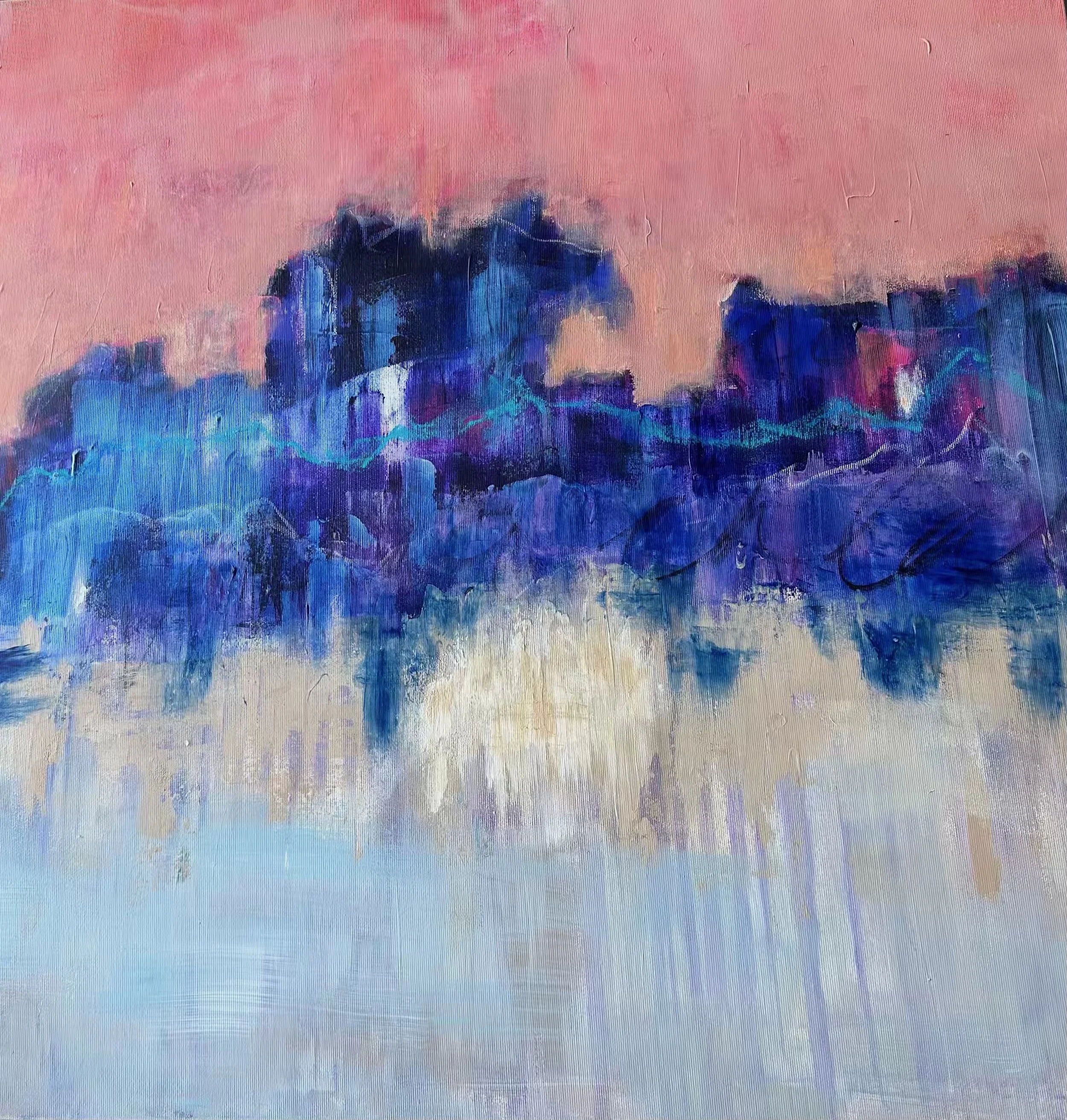 Fata Morgana - Original Bild  - Mischtechnik, Acryl 80x80x4.5cm