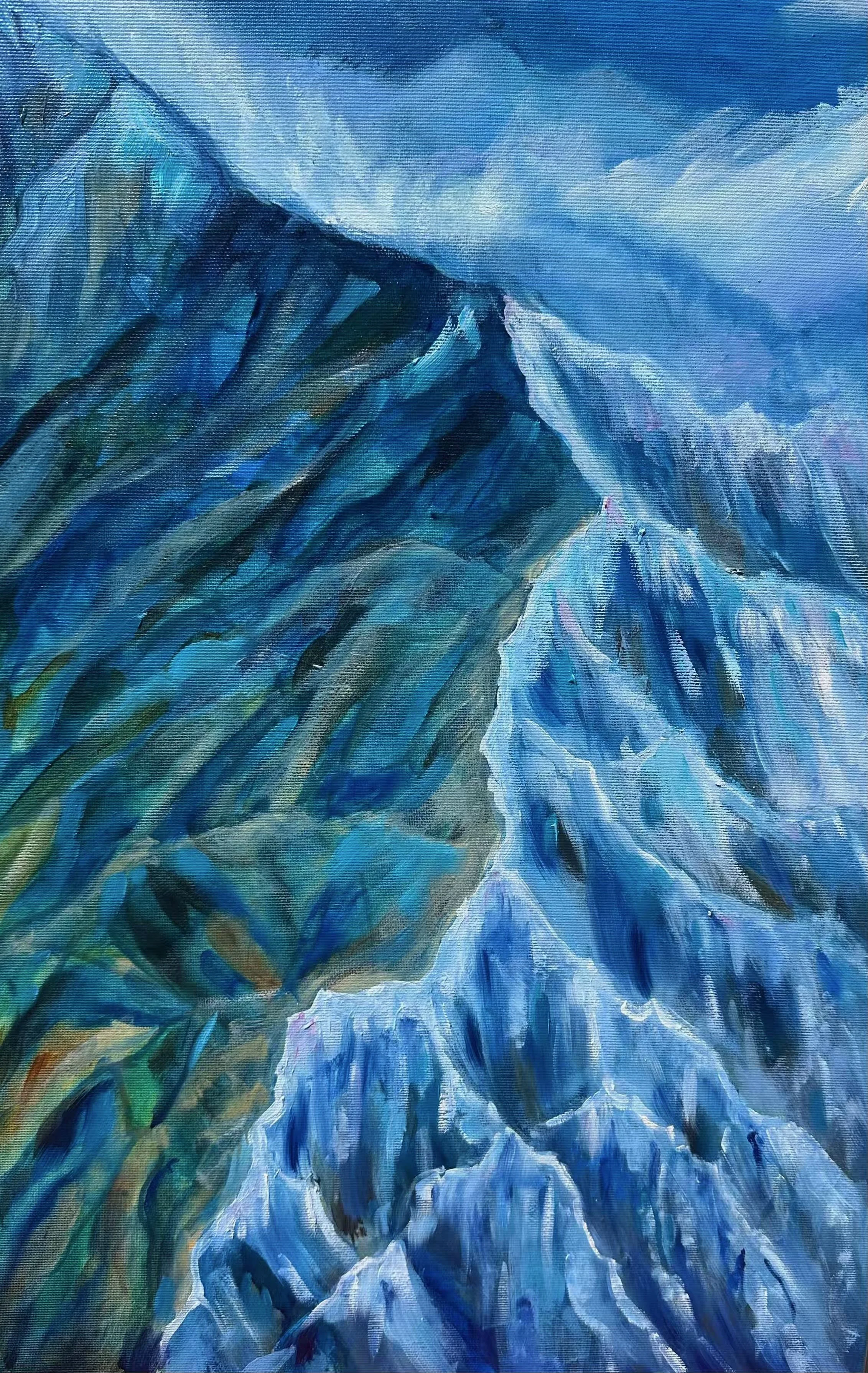 Schwindelfrei, Originalbild, Oel über Mischtechnik auf Leinwand, 60x40x2cm