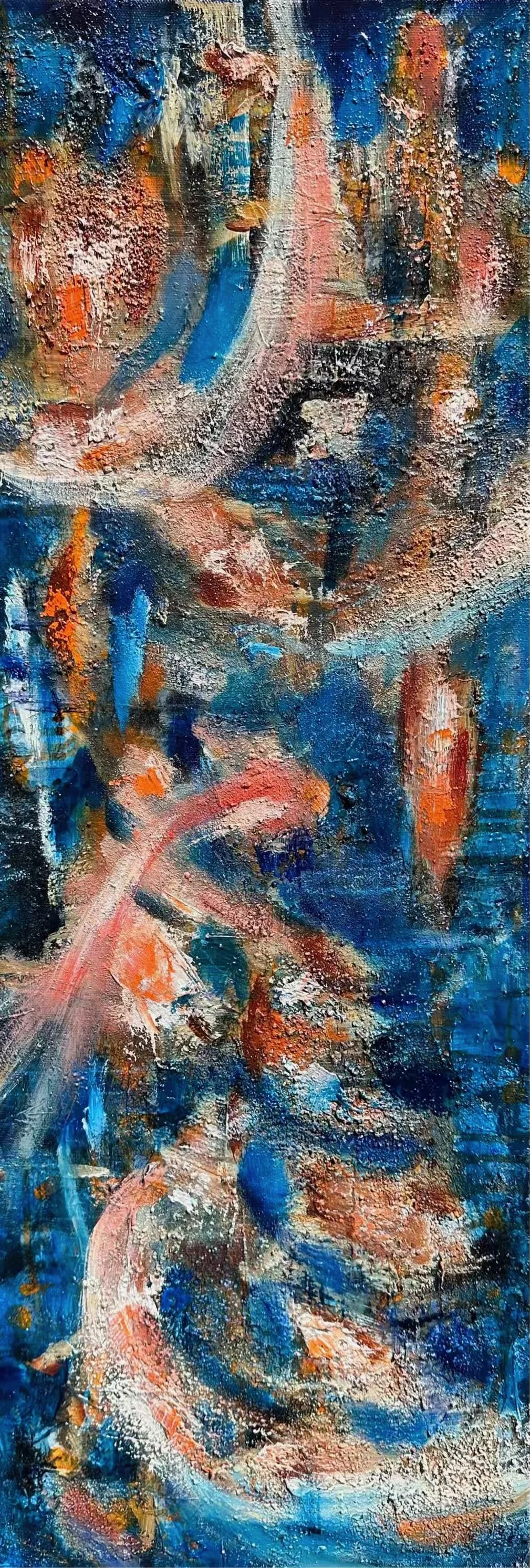 Koj, Originalbild, Oel über Mischtechnik auf Leinwand, 80x30x2cm