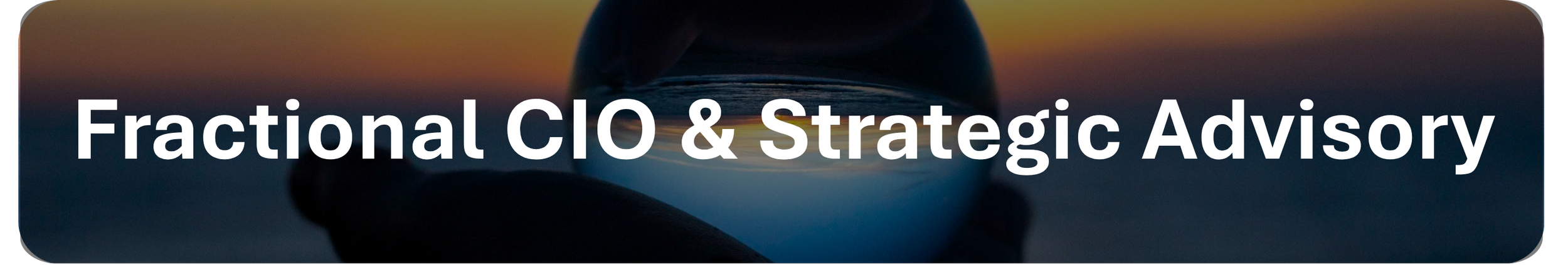 Text overlay on a blurred background that says "Fractional CIO & Strategic Advisory".
