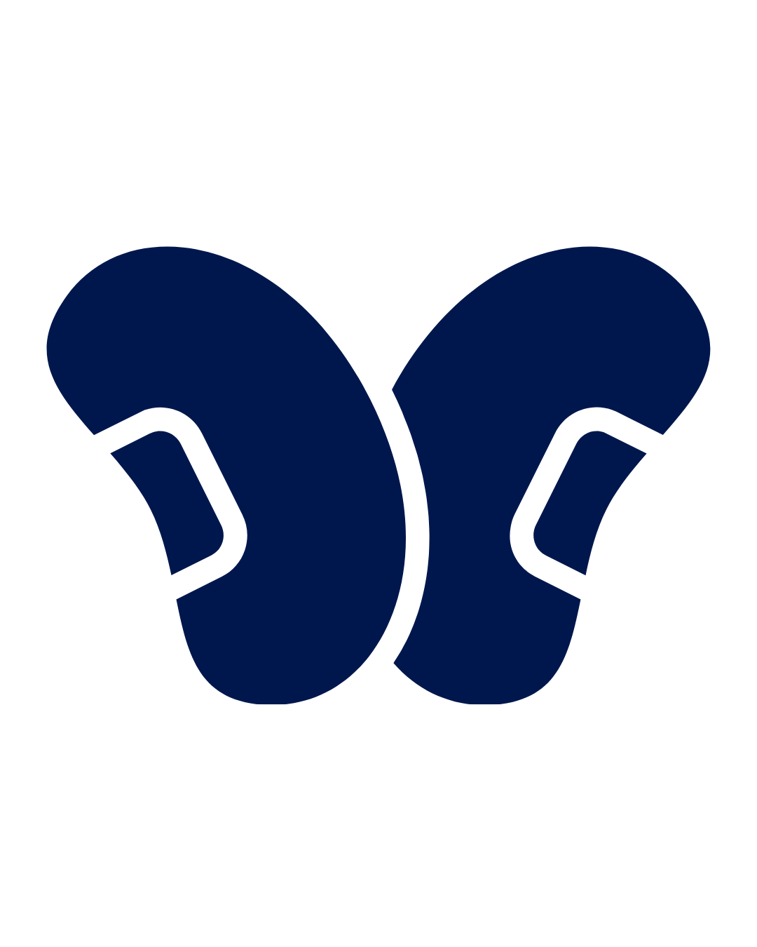 A graphic illustration of a pair of dark blue and black football gloves.