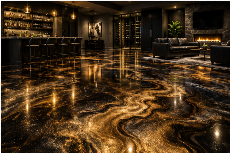 Metallic floor design inspiration