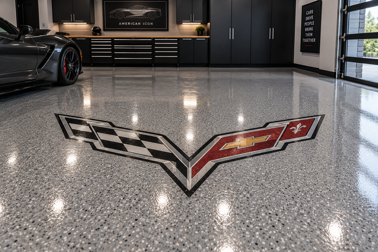 Custom logo epoxy floor coating