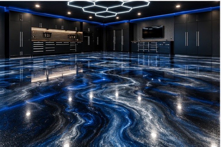 Metallic floor design inspiration
