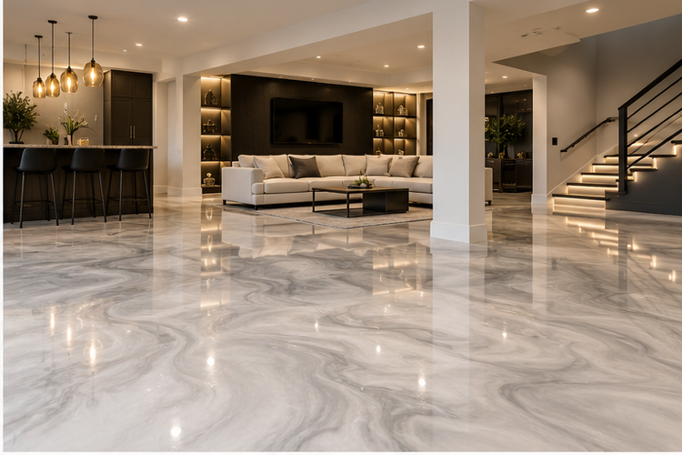 Metallic floor design inspiration