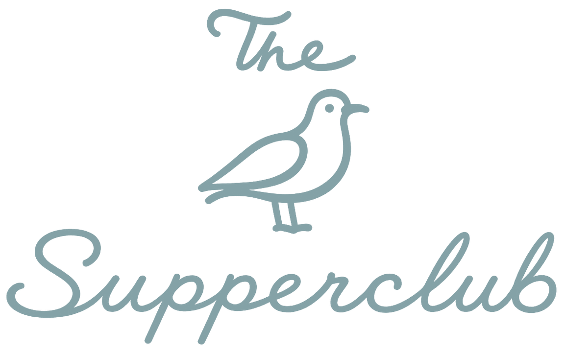 Text reading 'The Suppclub' with a stylized bird illustration above the word 'Suppclub'.