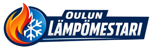 Oulun Lämpömalleri -logo, jossa liekki ja jääkristalli