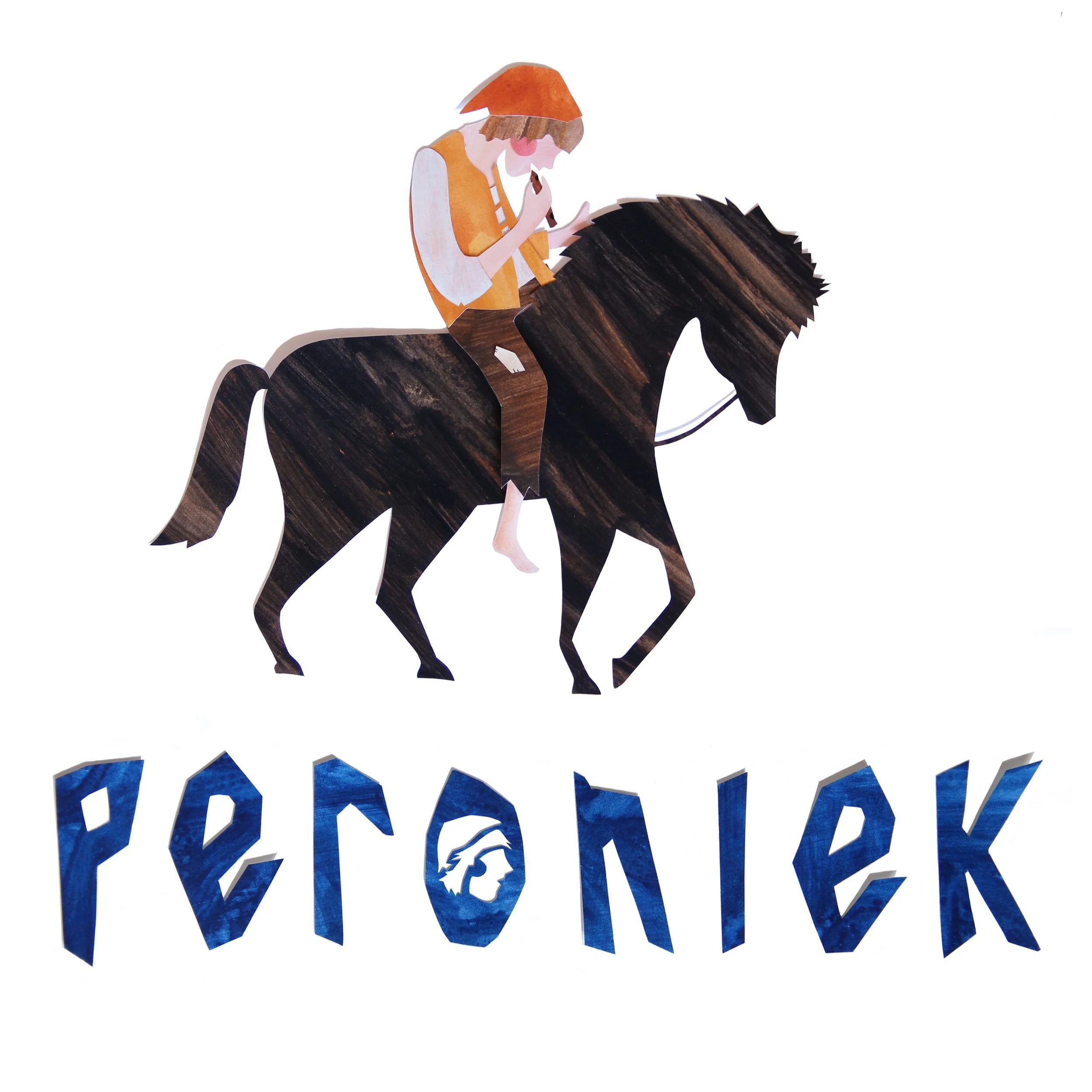 Peroniek collage gouache op papier