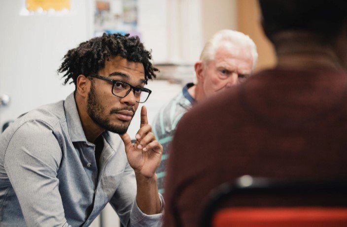 Man listening to a conversation