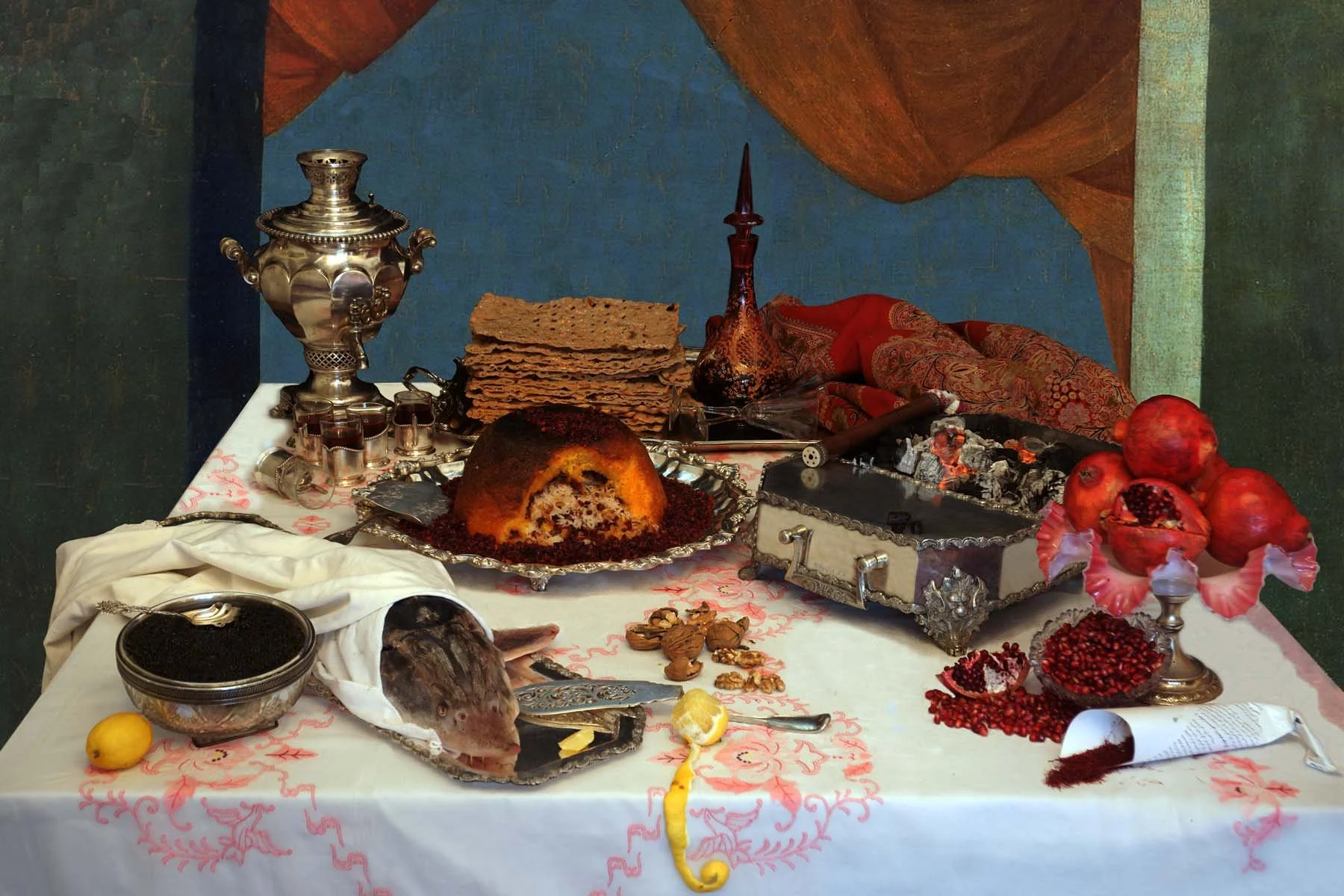 A Persian feast 57in. x 40in.                                                                                                       
