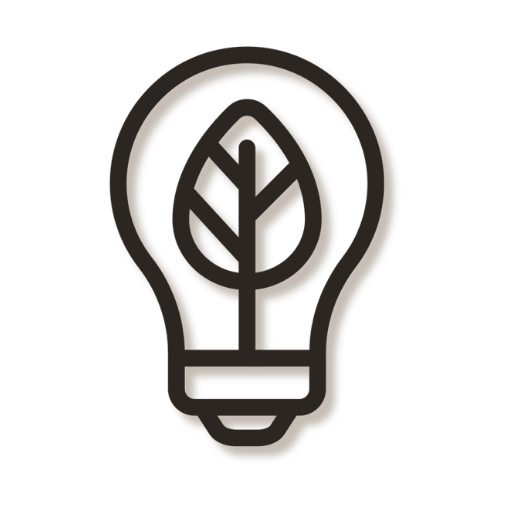 An illustration of a light bulb with a leaf inside, symbolizing eco-friendly or green energy.